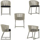 Ver imagem 5 de Mesa com 6 Cadeiras de Jantar Roma 120cm e Noronha em Alumínio Fendi Corda Náutica Estofado 12 Trama