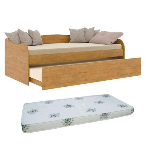 Bicama Babá Ariel Cinamomo com 2 Colchões Ortobom – Carolina