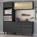 Ver imagem 3 de Armário de Cozinha Compacta 182cm Veneza Multimóveis V3695 Preto