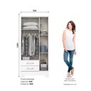 Ver imagem 3 de Guarda-Roupa 03 Portas 02 Gavetas com Espelho Branco Sensei Rosa Chá