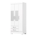 Ver imagem 2 de Guarda-Roupa 03 Portas 02 Gavetas com Espelho Branco Sensei Rosa Chá