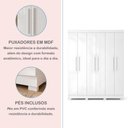 Ver imagem 6 de Quarto Infantil/Juvenil com Beliche Vegas e Guarda Roupa 6 Portas 4 Gavetas Flórida 100% MDF Branco