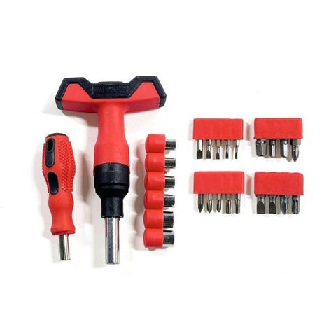 Jogo de Chaves com Ponteiras Top Rio Kit Completo – Chave Tipo T + Chave Manual Ergonômica – Ponteir