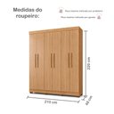 Ver imagem 5 de Quarto Infantil/Juvenil com Beliche Flórida e Guarda Roupa 6 Portas 4 Gavetas Flórida 100% MDF Marro