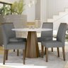 Mesa de Jantar Isis 120x120 com 4 Cadeiras Veneza Imbuia/Off White/Cinza Claro - PR Móveis - 2