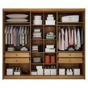 Ver imagem 2 de Guarda Roupa Casal Linea 6 Portas 4 Gavetas Cumaru 25 Fendi com Nicho e Espelho – Novo Horizonte