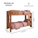 Ver imagem 5 de Quarto Infantil/Juvenil com Beliche Vegas e Guarda Roupa 6 Portas 4 Gavetas Flórida 100% MDF Marrom/