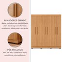 Ver imagem 7 de Quarto Infantil/Juvenil com Beliche Vegas e Guarda Roupa 6 Portas 4 Gavetas Flórida 100% MDF Marrom/