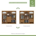 Ver imagem 7 de Kit 2 Peças com Guarda-Roupa 6 Portas e Cômoda 6 Gavetas Áries e da Vinci Marrom Amêndoa Clean