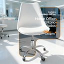 Ver imagem 3 de Cadeira Office Base Cromada Oficial com Rodízio Giratória Saarinen - Branco - 4