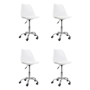 Ver imagem 1 de Cadeira Office Base Cromada Oficial com Rodízio Giratória Saarinen - Branco - 4