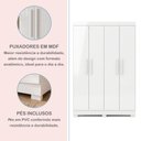 Ver imagem 7 de Quarto Infantil/Juvenil com Beliche Flórida e Guarda Roupa 4 Portas 3 Gavetas Flórida 100% MDF Branc