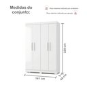 Ver imagem 4 de Quarto Infantil/Juvenil com Beliche Flórida e Guarda Roupa 4 Portas 3 Gavetas Flórida 100% MDF Branc
