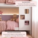 Ver mais imagens de Quarto Infantil/Juvenil com Beliche Vegas e Guarda Roupa 4 Portas 3 Gavetas Flórida 100% MDF Branco