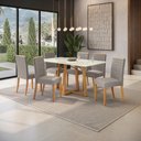 Ver imagem 2 de Conjunto Sala de Jantar Madeira Maciça 6 Cadeiras Gelo