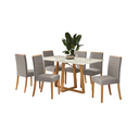 Ver imagem 1 de Conjunto Sala de Jantar Madeira Maciça 6 Cadeiras Gelo