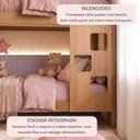 Ver mais imagens de Quarto Infantil/Juvenil com Beliche Vegas e Guarda Roupa 4 Portas 3 Gavetas Flórida 100% MDF Marrom/