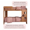 Ver imagem 7 de Quarto Infantil/Juvenil com Beliche Vegas e Guarda Roupa 4 Portas 3 Gavetas Flórida 100% MDF Marrom/