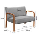 Ver imagem 3 de Namoradeira Anita Sofá 2 Lugares Moderna Braço Madeira