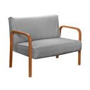 Ver imagem 2 de Namoradeira Anita Sofá 2 Lugares Moderna Braço Madeira