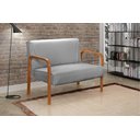 Ver imagem 1 de Namoradeira Anita Sofá 2 Lugares Moderna Braço Madeira