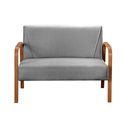 Ver imagem 5 de Namoradeira Anita Sofá 2 Lugares Moderna Braço Madeira