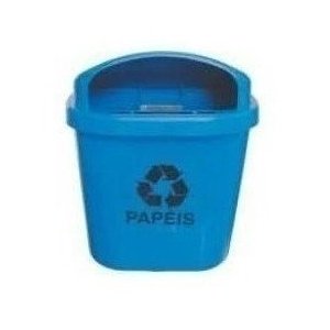 Cesto Individual Coleta Seletiva 40 L Para Poste Ou Parede:Marrom