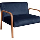 Ver imagem 2 de Namoradeira Anita Sofá 2 Lugares Moderna Braço Madeira