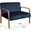 Ver imagem 3 de Namoradeira Anita Sofá 2 Lugares Moderna Braço Madeira