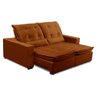 Sofa Retratil Reclinavel 2 Lugares 2,70m Atlantis Veludo Laranja Lansofbr - 1