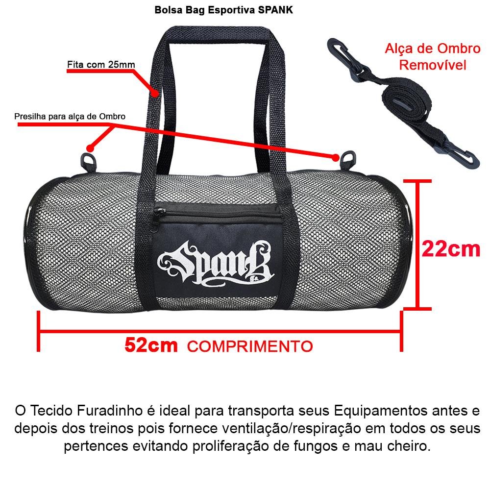 Kit Boxe Kickboxing Spank Luva Bandagem Bucal Bolsa - 12oz - 5