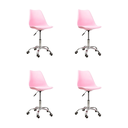 Ver imagem 1 de Cadeira Office Base Cromada Oficial com Rodízio Giratória Saarinen - Rosa - 4