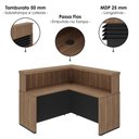 Ver imagem 5 de Mesa Balcao Recepcao 148x148 cm e Armário com Nicho 173x90 cm Nogal Preto Artany