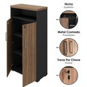 Ver imagem 6 de Mesa Balcao Recepcao 148x148 cm e Armário com Nicho 173x90 cm Nogal Preto Artany
