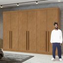 Ver imagem 6 de Kit 2 Peças com Guarda-Roupa 6 Portas e Cômoda 6 Gavetas Bertha e da Vinci Marrom Amêndoa Clean