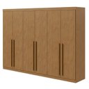 Ver imagem 4 de Kit 2 Peças com Guarda-Roupa 6 Portas e Cômoda 6 Gavetas Bertha e da Vinci Marrom Amêndoa Clean