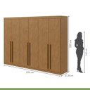 Ver imagem 5 de Kit 2 Peças com Guarda-Roupa 6 Portas e Cômoda 6 Gavetas Bertha e da Vinci Marrom Amêndoa Clean