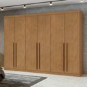 Ver imagem 2 de Kit 2 Peças com Guarda-Roupa 6 Portas e Cômoda 6 Gavetas Bertha e da Vinci Marrom Amêndoa Clean