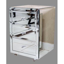 Mesa de Cabeceira Espelhada com Bisotê - Tamanho Regular - Mobília Express - 1