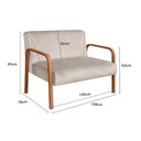 Ver imagem 3 de Namoradeira Anita Sofá 2 Lugares Moderna Braço Madeira Suede Bege Claro 080