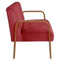 Ver imagem 5 de Namoradeira Anita Sofá 2 Lugares Moderna Braço Madeira Vermelho Suede Bordô 110