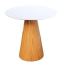 Ver imagem 1 de Mesa Lateral Cone Base Laminada em Madeira Natural e Tampo 51 Cm - Laqueado Cor Branco