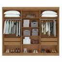 Ver imagem 3 de Conjunto de Guarda-Roupa Casal com Espelho e Cômoda Bertha e da Vinci Marrom Amêndoa Clean/Off White
