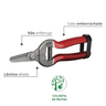 Tesoura de Poda para Frutas Aço Inox Cabo Emborrachado Cor Vermelho Durín - 2