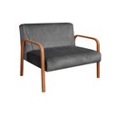 Ver imagem 2 de Namoradeira Anita Sofá 2 Lugares Moderna Braço Madeira