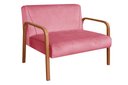 Ver imagem 2 de Namoradeira Anita Sofá 2 Lugares Moderna Braço Madeira Suede Rosa 280