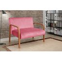 Ver imagem 1 de Namoradeira Anita Sofá 2 Lugares Moderna Braço Madeira