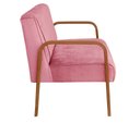 Ver imagem 5 de Namoradeira Anita Sofá 2 Lugares Moderna Braço Madeira Suede Rosa 280