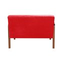 Ver imagem 4 de Namoradeira Anita Sofá 2 Lugares Moderna Braço Madeira Suede Vermelho 100