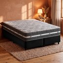 Ver imagem 2 de Cama Box King Bipartido Preto + Colchão Espuma D45 Ortopédico Zidi Brooklyn 193x203x62cm